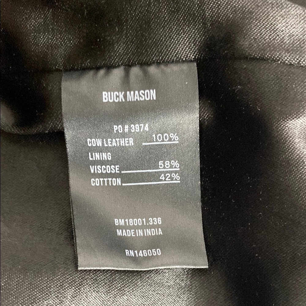 Buck Mason Brown Suede Leather Moto Jacket Size Small - Picture 10 of 10